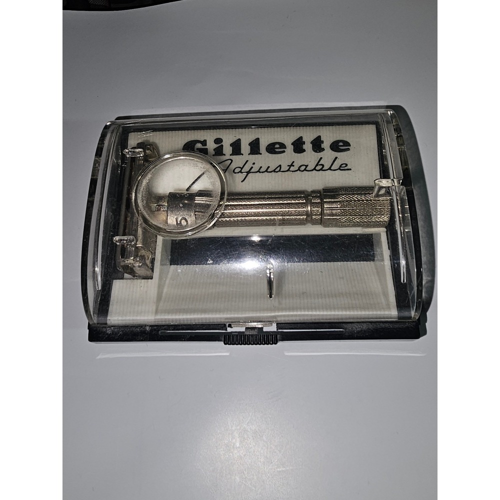Vintage Gillette Adjustable Fatboy Razor Mens Shaver In Case‎